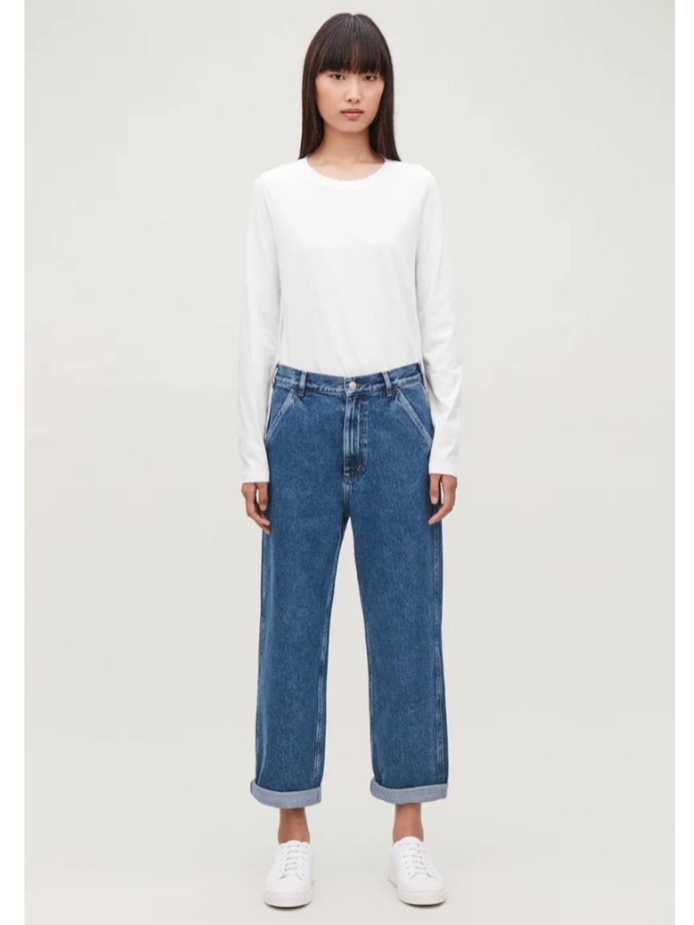COS Jeans Workwear Trouser Low Rise Ankle Length Women's size 30 in Blue